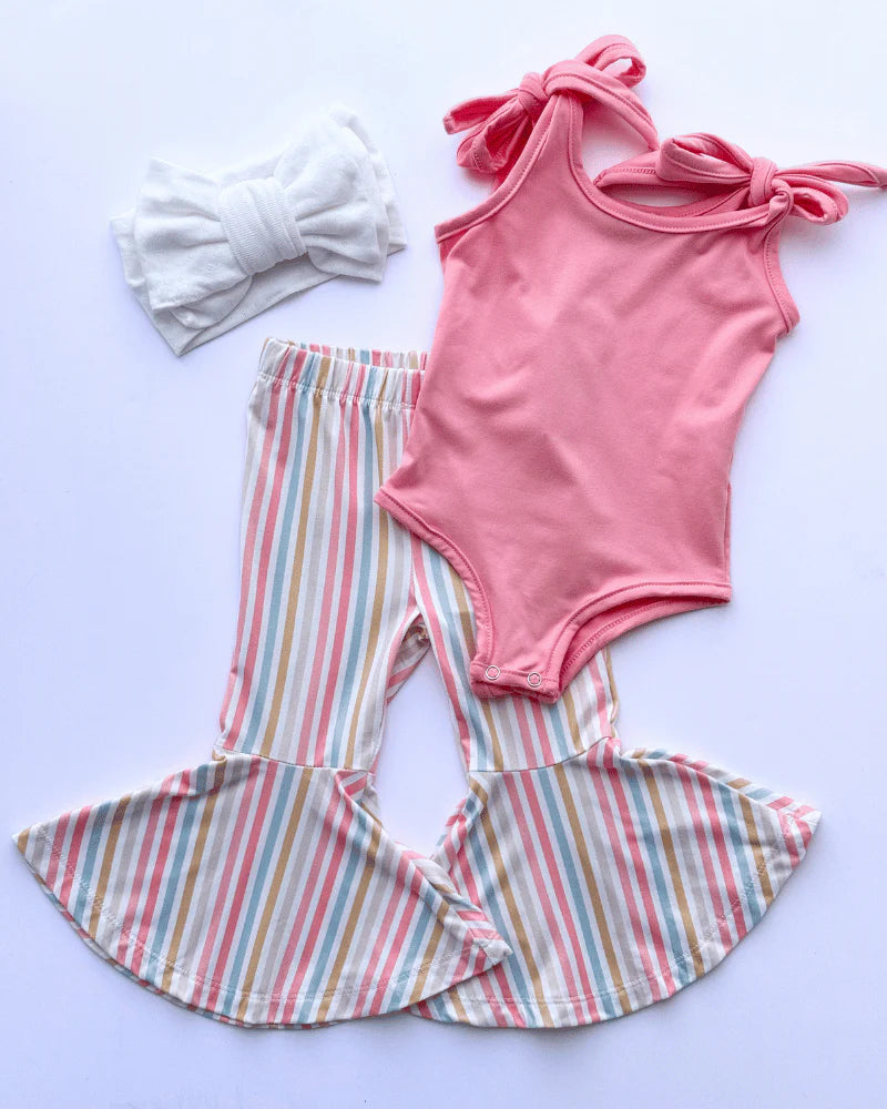 Madden Tie Shoulder Leotard-Coral