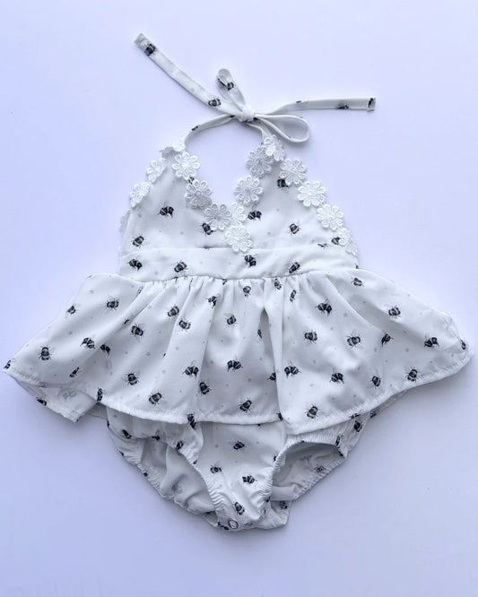 Tillie-Halter Romper Dress Bumble Bee