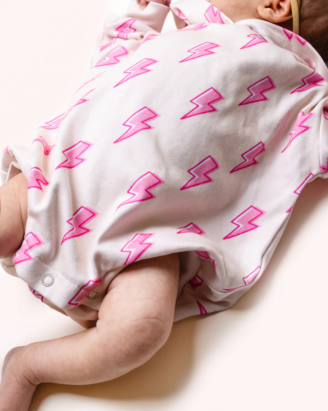 Hooded Bubble Romper-Pink Bolts