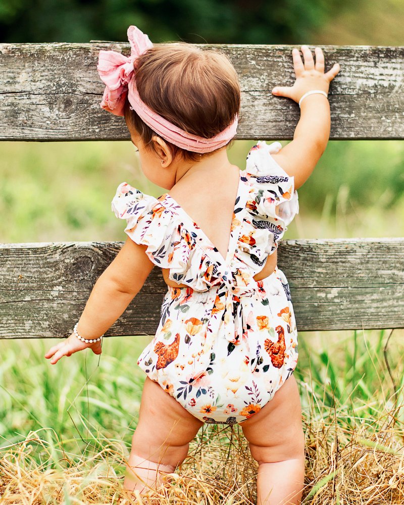 Shiloh Romper-Chickens