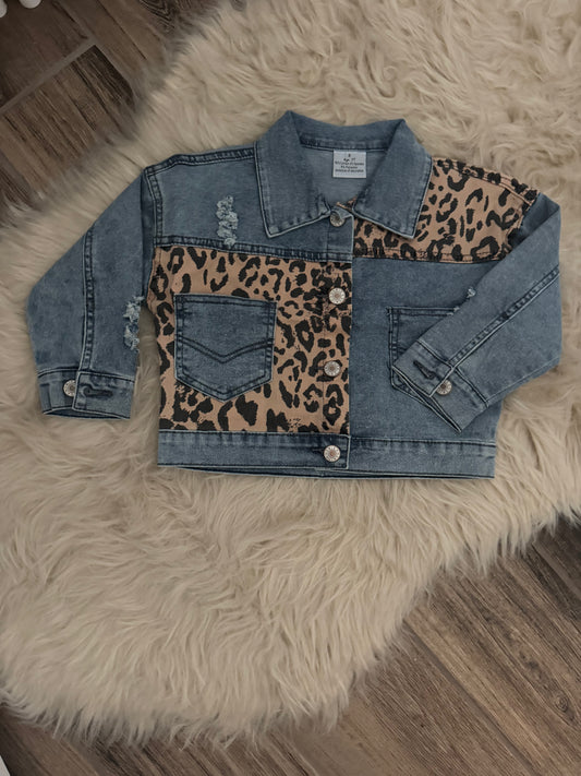 Leopard Print Denim Jacket