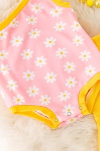 Daisy Ribbed pink and Yellow Set
