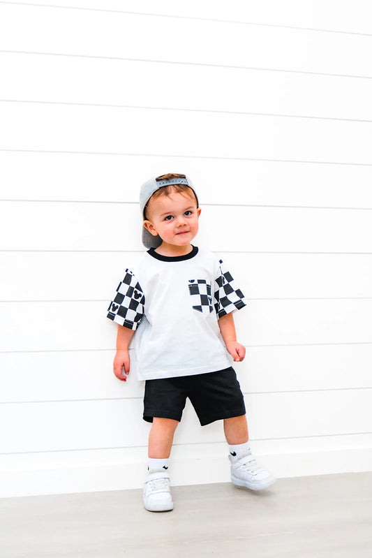 Black Checkered Magic Pocket T-Shirt